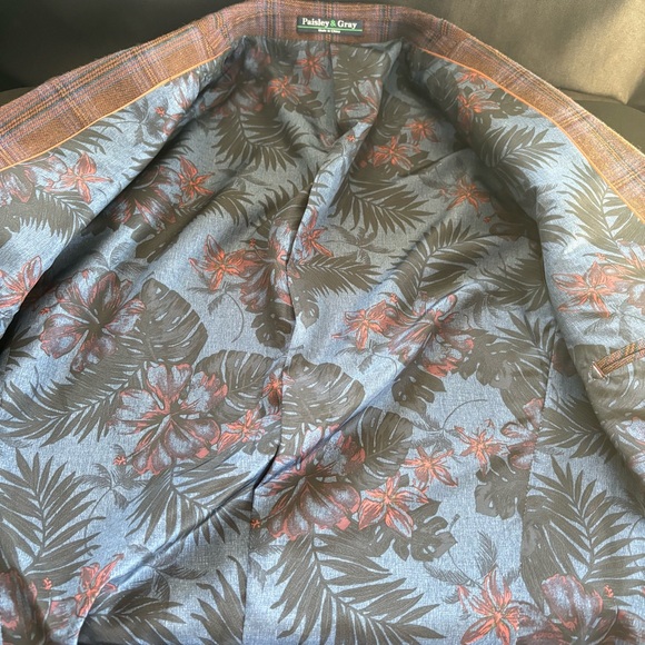 Paisley & Gray Maroon and Blue Plaid Blazer - Picture 6 of 8